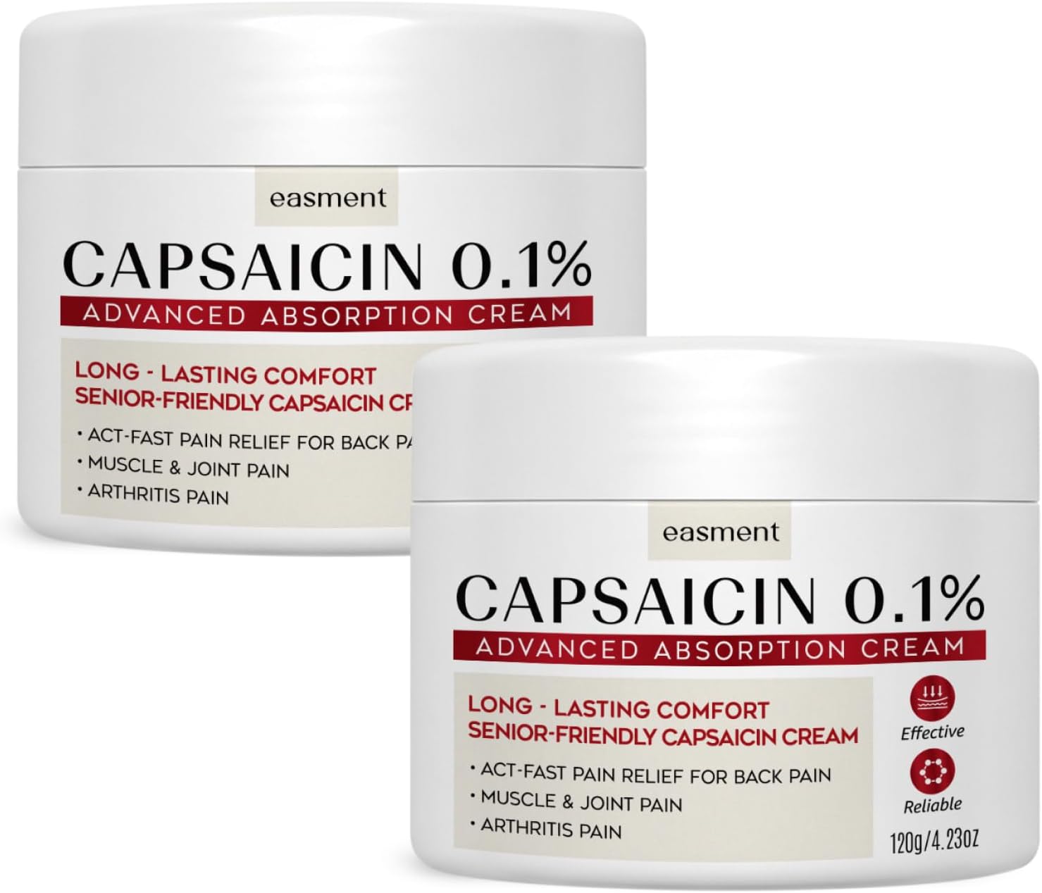 0.1% Capsaicin Pain Relief Cream – 2 Pack