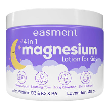 Magnesium Lotion for Kids Sleep & Calming - Lavender Chamomile Cream with Vitamins D3, K2 & B6 for Sensitive Skin, Babies & Toddlers