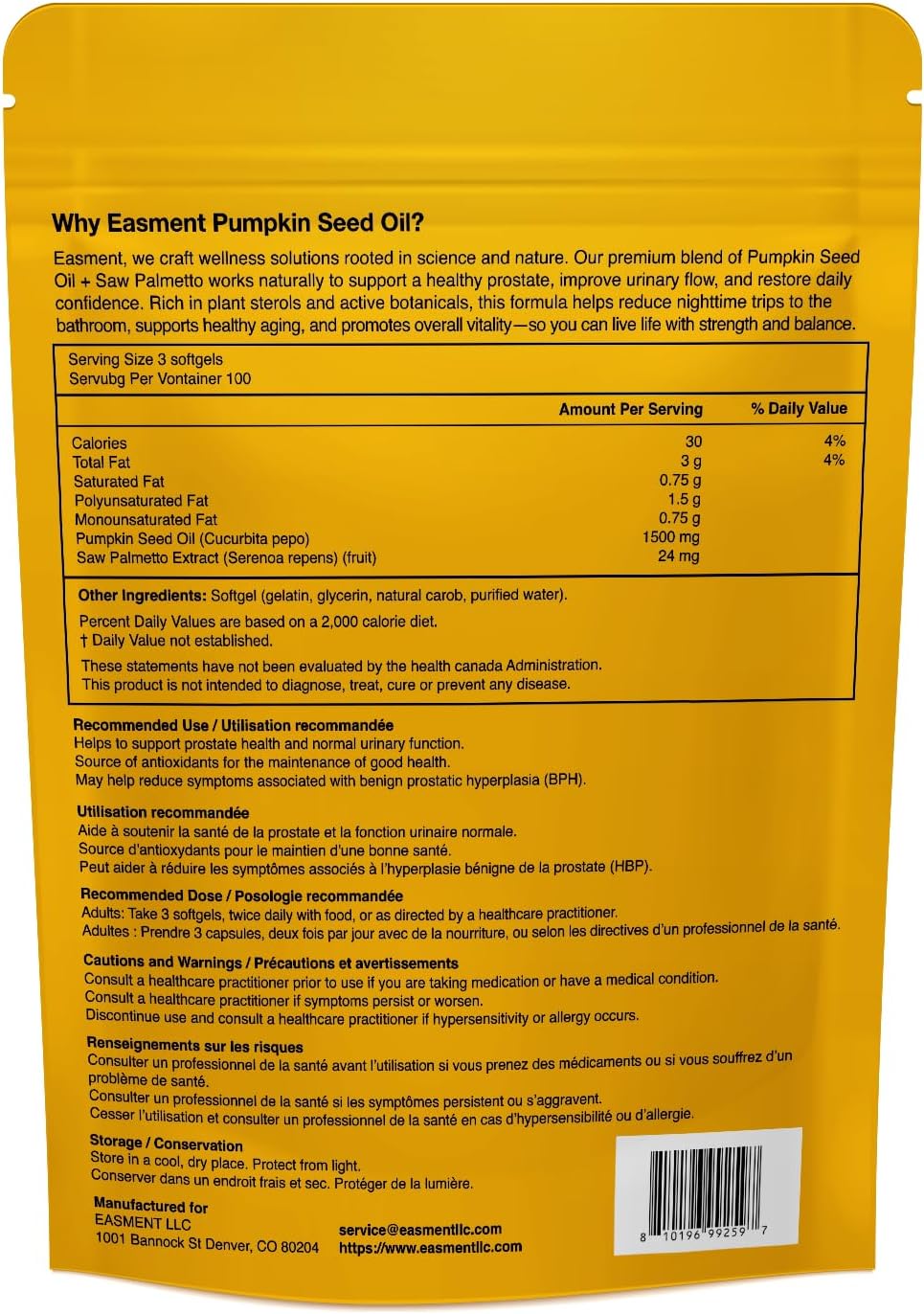Pumpkin Seed Oil with Saw Palmetto