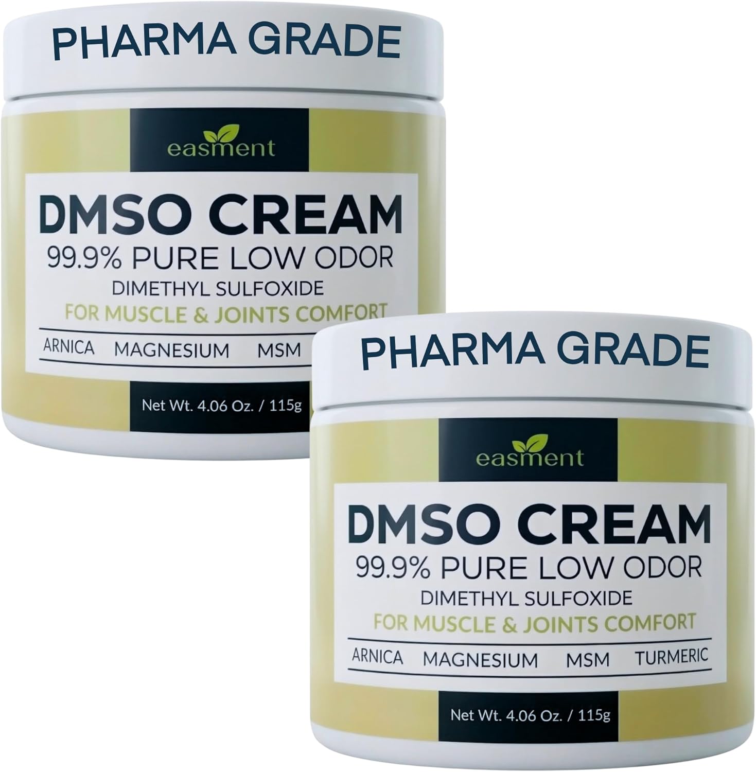 DMSO Cream 99.9% Pure for Topical Muscle & Joint Comfort Cream - DMSO Pharmaceutical Grade Formula with MSM, Arnica & Magnesium - Support for Knees, Back, Shoulders and Workout Muscle 2 Pack