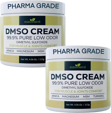 DMSO Cream 99.9% Pure for Topical Muscle & Joint Comfort Cream - DMSO Pharmaceutical Grade Formula with MSM, Arnica & Magnesium - Support for Knees, Back, Shoulders and Workout Muscle 2 Pack