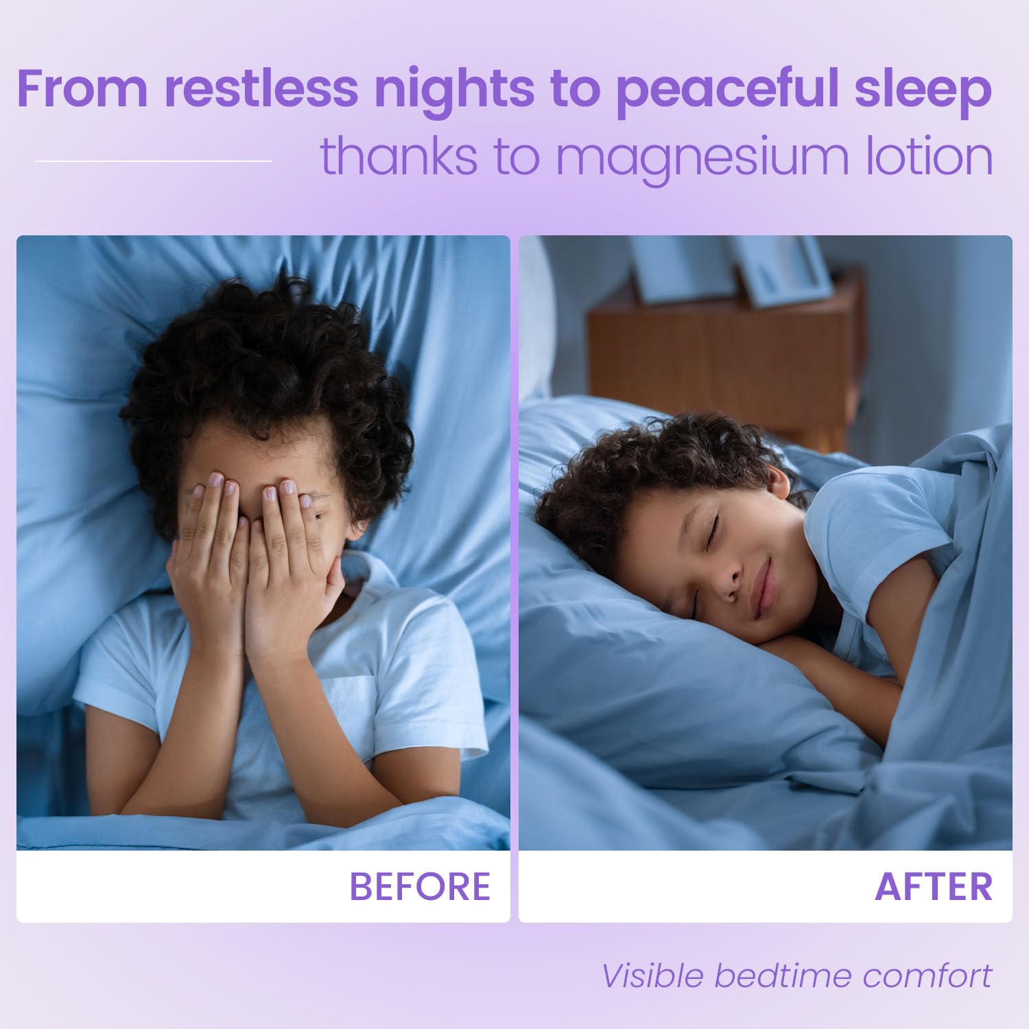 Magnesium Lotion for Kids Sleep & Calming - Lavender Chamomile Cream with Vitamins D3, K2 & B6 for Sensitive Skin, Babies & Toddlers
