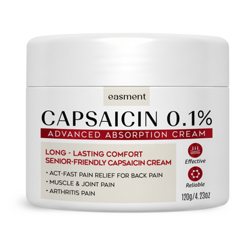 Easment Capsaicin Pain Relief Cream – Topical Arthritis & Muscle Pain Relief for Joint, Nerve & Back Pain – Medicated Pain Cream with Capsaicin 0.1% – Arnica, Aloe & Chamomile, 4.22 Fl Oz