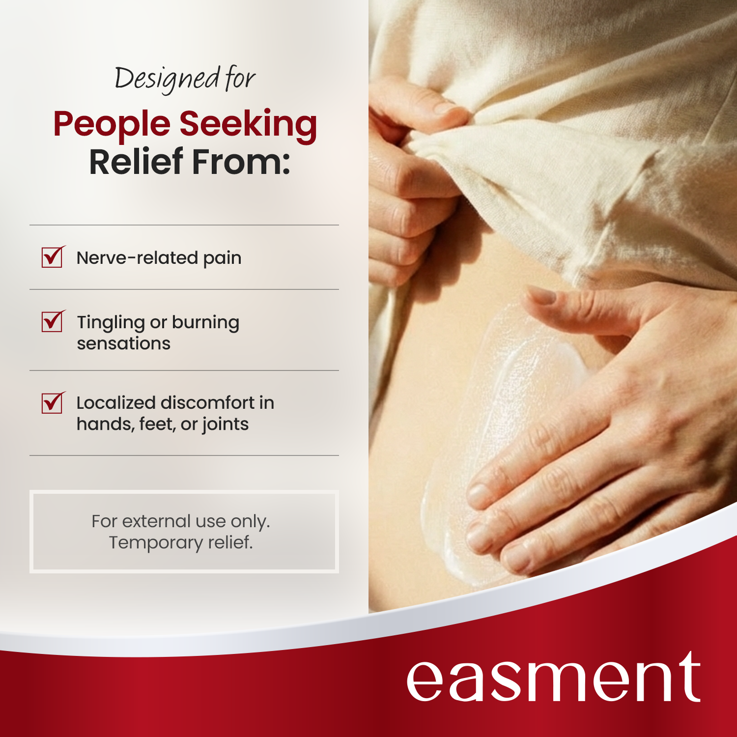 Easment Capsaicin Pain Relief Cream – Topical Arthritis & Muscle Pain Relief for Joint, Nerve & Back Pain – Medicated Pain Cream with Capsaicin 0.1% – Arnica, Aloe & Chamomile, 4.22 Fl Oz