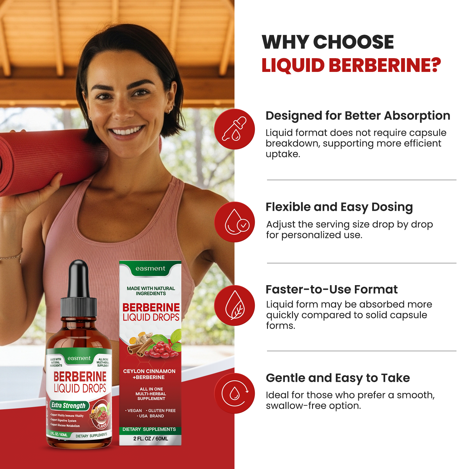 Berberine Supplement Liquid Drops 60Ml