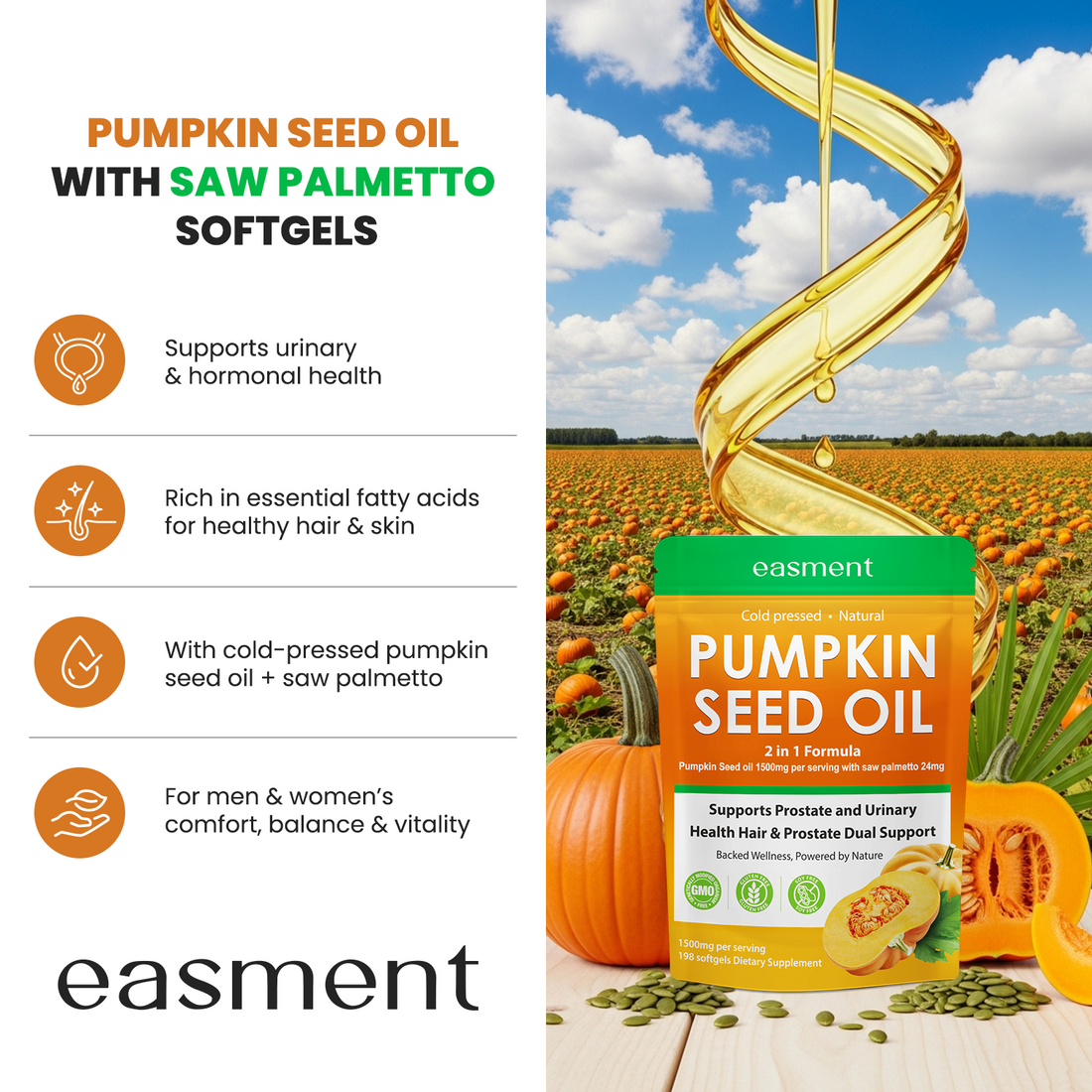 Pumpkin Seed Oil Capsules with Saw Palmetto