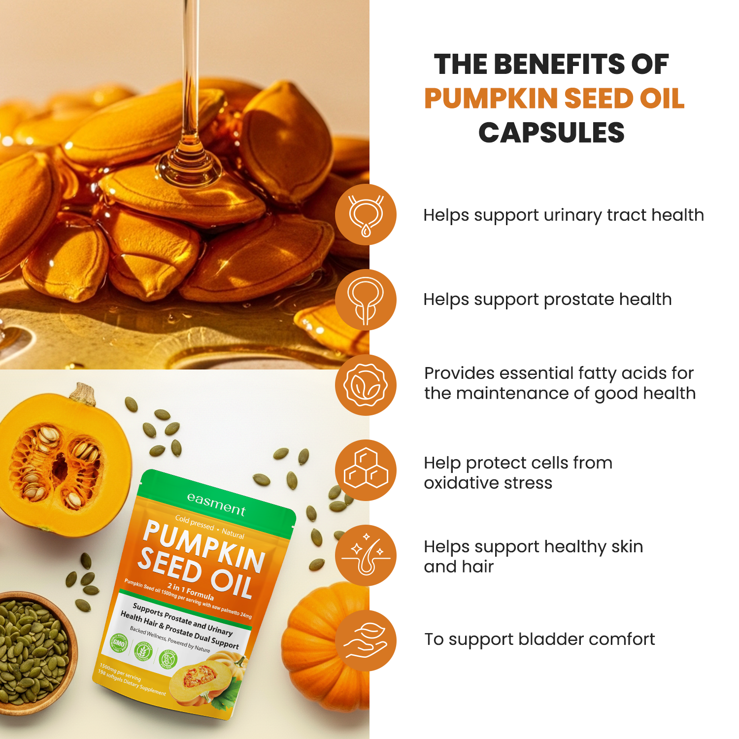 Pumpkin Seed Oil Capsules with Saw Palmetto