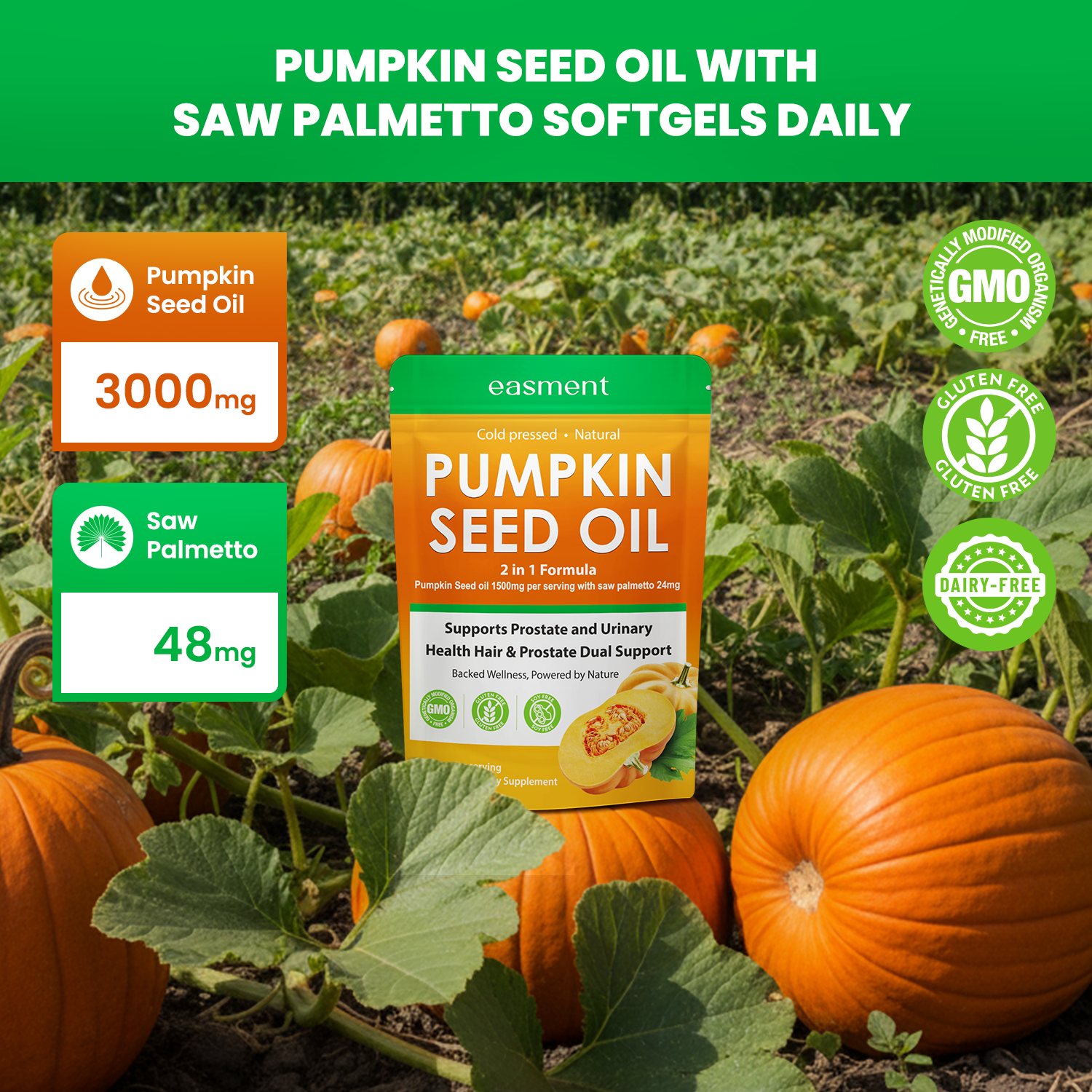 Pumpkin Seed Oil Capsules with Saw Palmetto