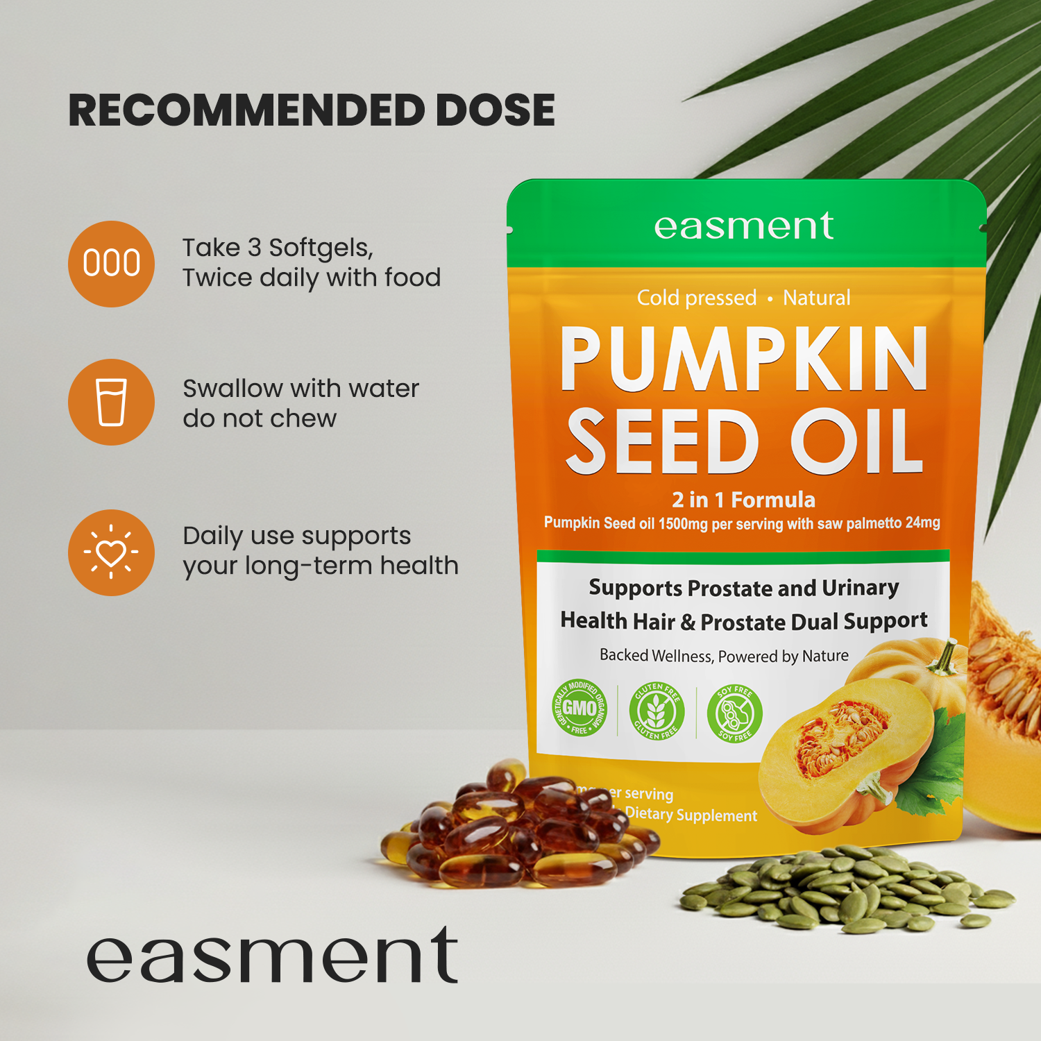 Pumpkin Seed Oil Capsules with Saw Palmetto