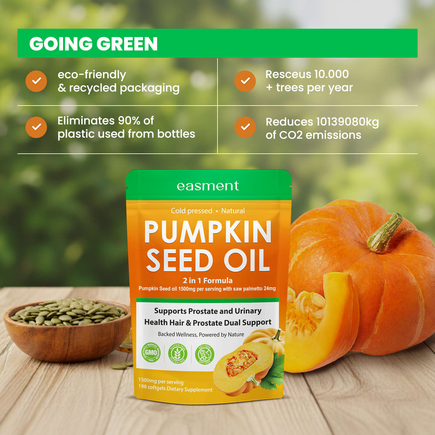 Pumpkin Seed Oil Capsules with Saw Palmetto